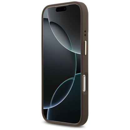 Custodia MagSafe per Apple iPhone 17 Pro, Guess, Grained Strass Logo, Marrone