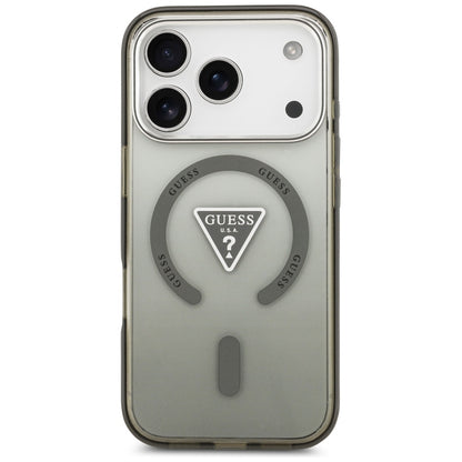 Custodia MagSafe per Apple iPhone 17 Pro, Guess, Logo Triangolo Gradiente IML, Kaki