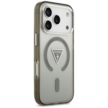Custodia MagSafe per Apple iPhone 17 Pro, Guess, Logo Triangolo Gradiente IML, Kaki