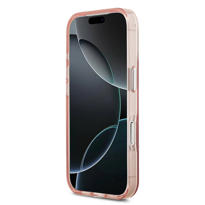 Custodia MagSafe per Apple iPhone 17 Pro, Guess, Logo Triangolo Gradiente IML, Rosa