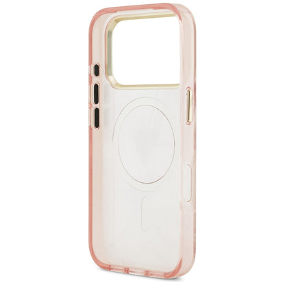 Custodia MagSafe per Apple iPhone 17 Pro, Guess, Jungle Tonal Triangle, Rosa