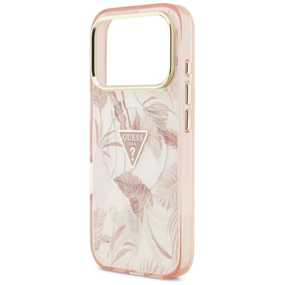 Custodia MagSafe per Apple iPhone 17 Pro, Guess, Jungle Tonal Triangle, Rosa