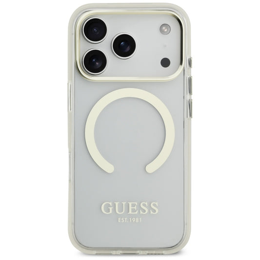 Custodia MagSafe per Apple iPhone 17 Pro, Guess, Metal Outline, Dorata