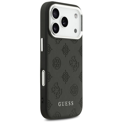 MagSafe Case for Apple iPhone 17 Pro, Guess, Peony Hot Stamp Script, Black