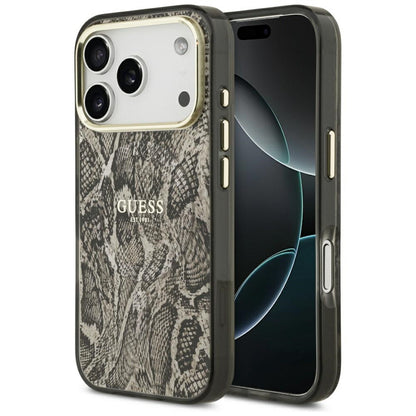 Custodia MagSafe per Apple iPhone 17 Pro, Guess, Python Pattern, Marrone