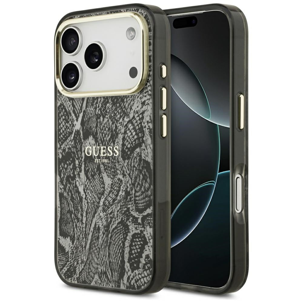 Custodia MagSafe per Apple iPhone 17 Pro, Guess, Python Pattern, Nera