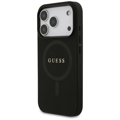Custodia MagSafe per Apple iPhone 17 Pro, Guess, Saffiano Classic Logo, Nera