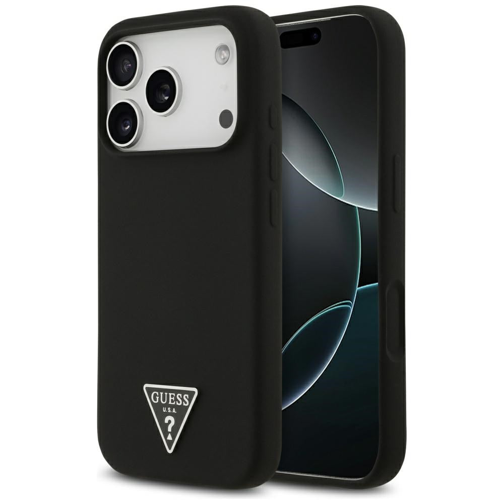 Custodia MagSafe per Apple iPhone 17 Pro, Guess, Logo Triangolo, Nera