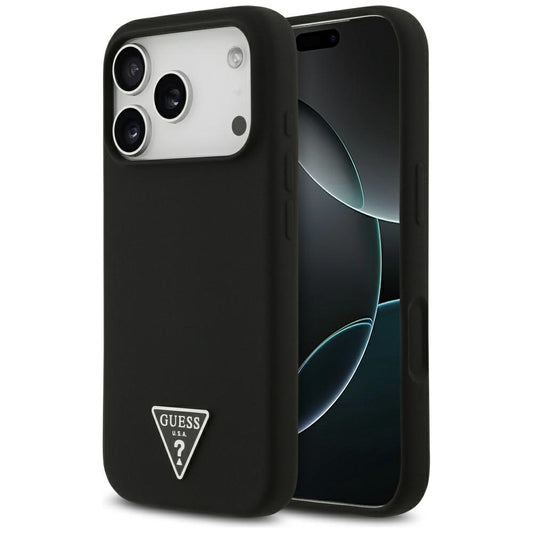 Custodia MagSafe per Apple iPhone 17 Pro, Guess, Logo Triangolo, Nera