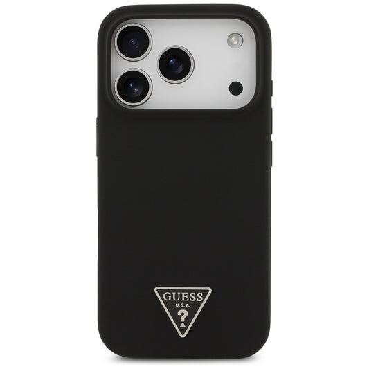 Custodia MagSafe per Apple iPhone 17 Pro, Guess, Logo Triangolo, Nera