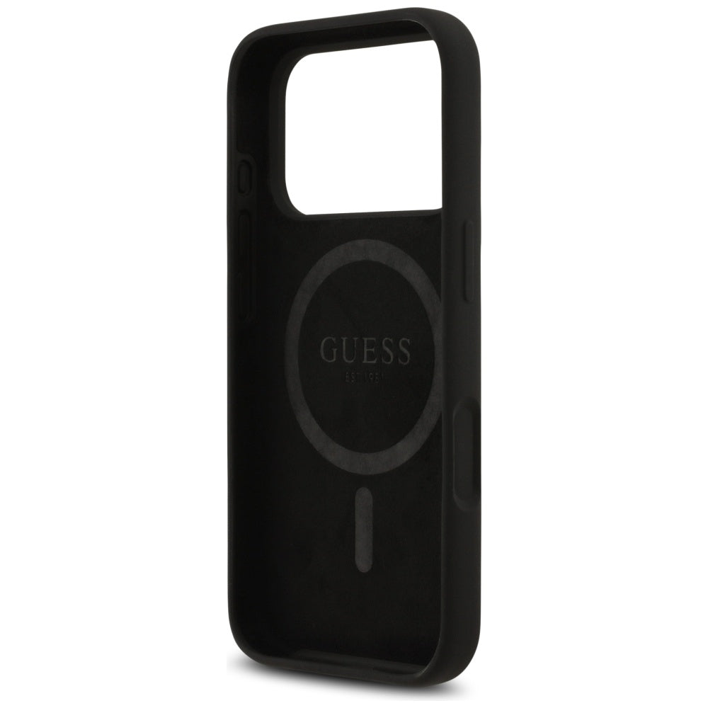Custodia MagSafe per Apple iPhone 17 Pro, Guess, Logo Triangolo, Nera