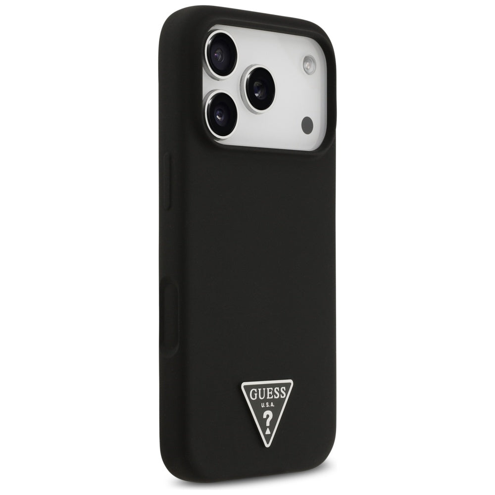 Custodia MagSafe per Apple iPhone 17 Pro, Guess, Logo Triangolo, Nera