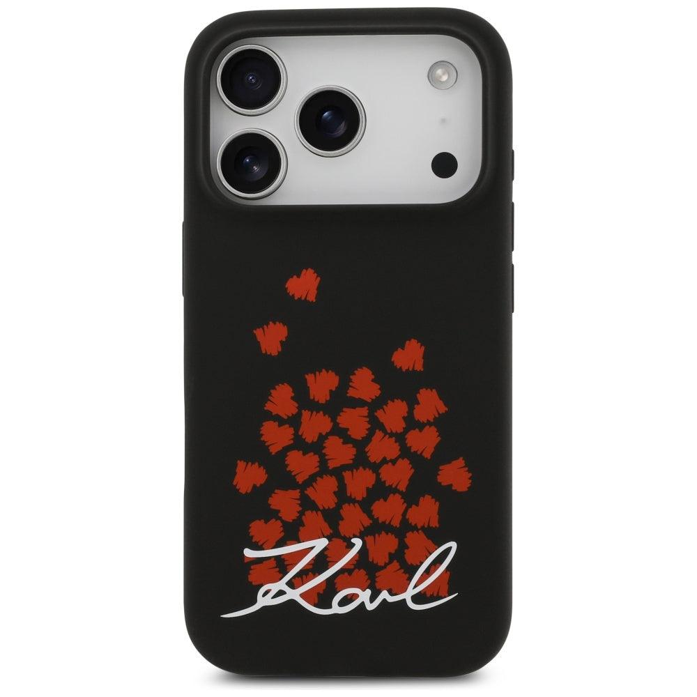 Custodia MagSafe per Apple iPhone 17 Pro, Karl Lagerfeld, logo Heart Sign, Nera