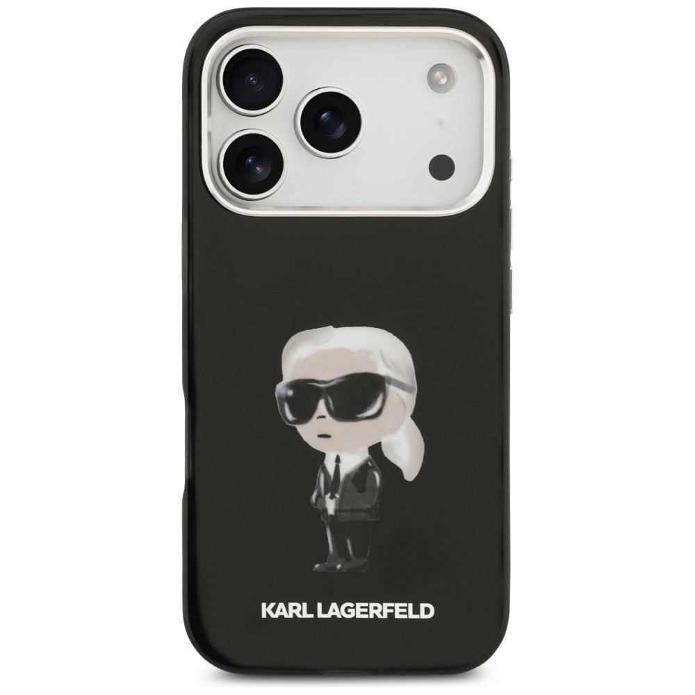 Custodia MagSafe per Apple iPhone 17 Pro, Karl Lagerfeld, IML Aquarelle Karl Ikonik, Nera