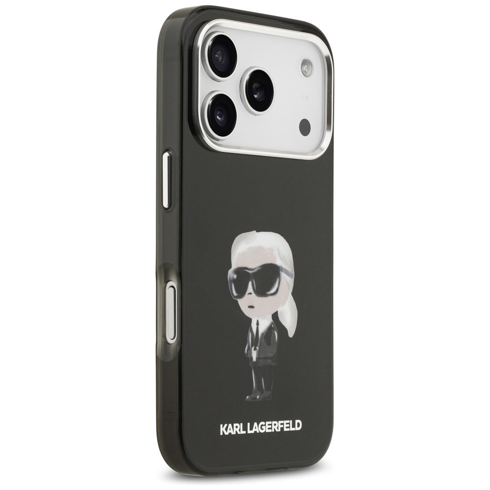 Custodia MagSafe per Apple iPhone 17 Pro, Karl Lagerfeld, IML Aquarelle Karl Ikonik, Nera