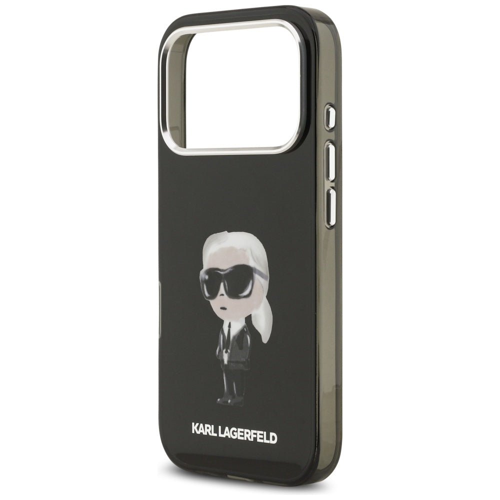 Custodia MagSafe per Apple iPhone 17 Pro, Karl Lagerfeld, IML Aquarelle Karl Ikonik, Nera