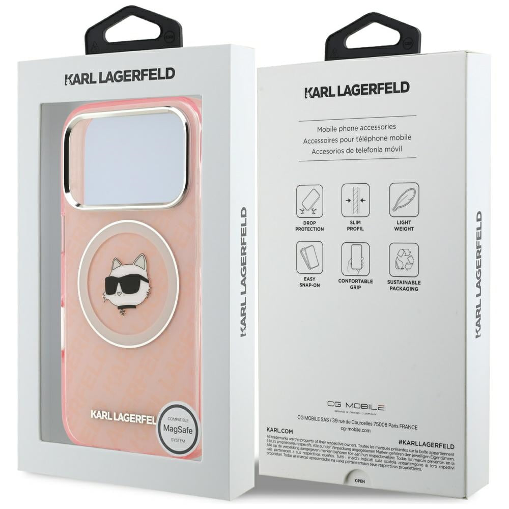 Custodia MagSafe per Apple iPhone 17 Pro, Karl Lagerfeld, IML Choupette's Head, Rosa