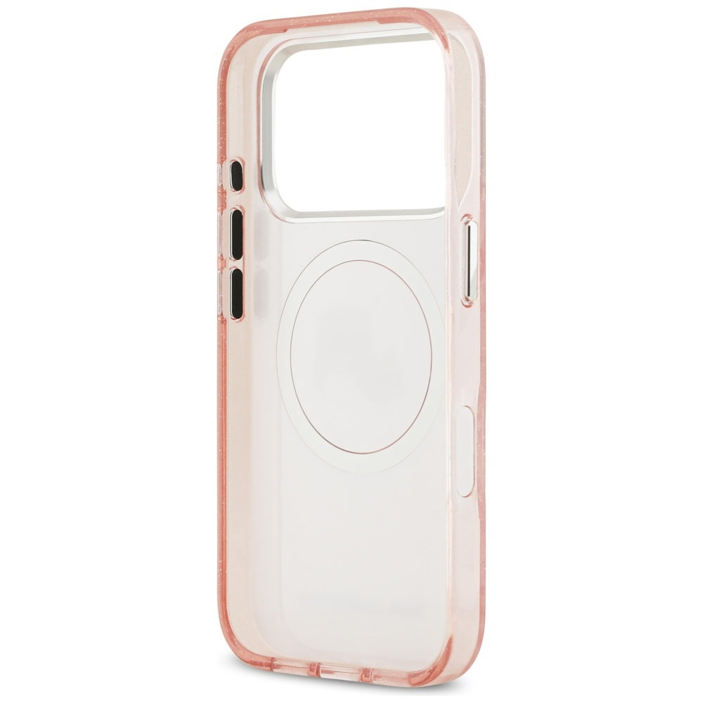 Custodia MagSafe per Apple iPhone 17 Pro, Karl Lagerfeld, IML Glitter Karl & Choupette's Heads, Rosa