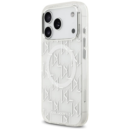 Custodia MagSafe per Apple iPhone 17 Pro, Karl Lagerfeld, IML KL Monogram, Bianca