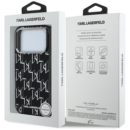 Custodia MagSafe per Apple iPhone 17 Pro, Karl Lagerfeld, IML KL Monogram, Nera