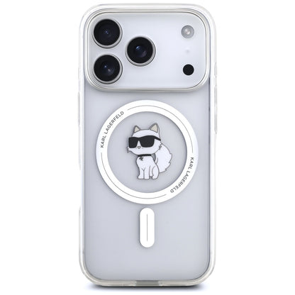 Custodia MagSafe per Apple iPhone 17 Pro, Karl Lagerfeld, IML Logo Choupette, Trasparente