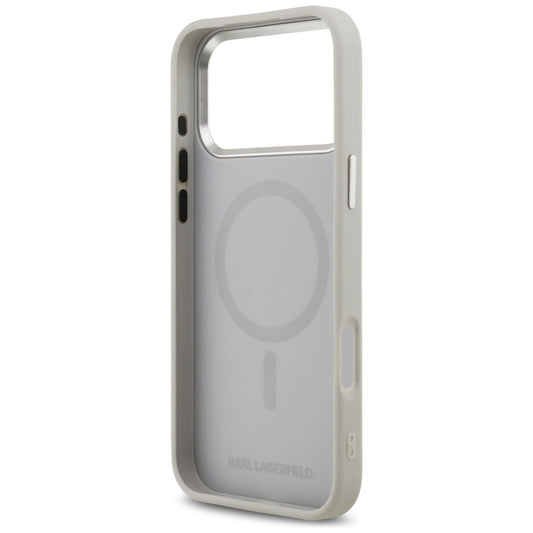 Custodia MagSafe per Apple iPhone 17 Pro, Karl Lagerfeld, Karl & Choupette Pins, Grigio