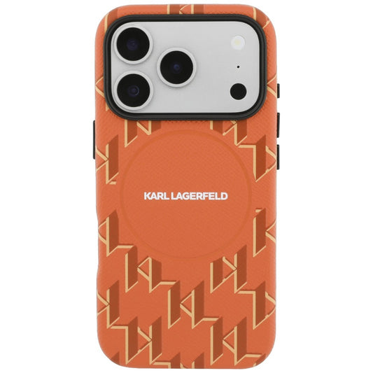 Custodia MagSafe per Apple iPhone 17 Pro, Karl Lagerfeld, Logo KL Monogram, Arancione