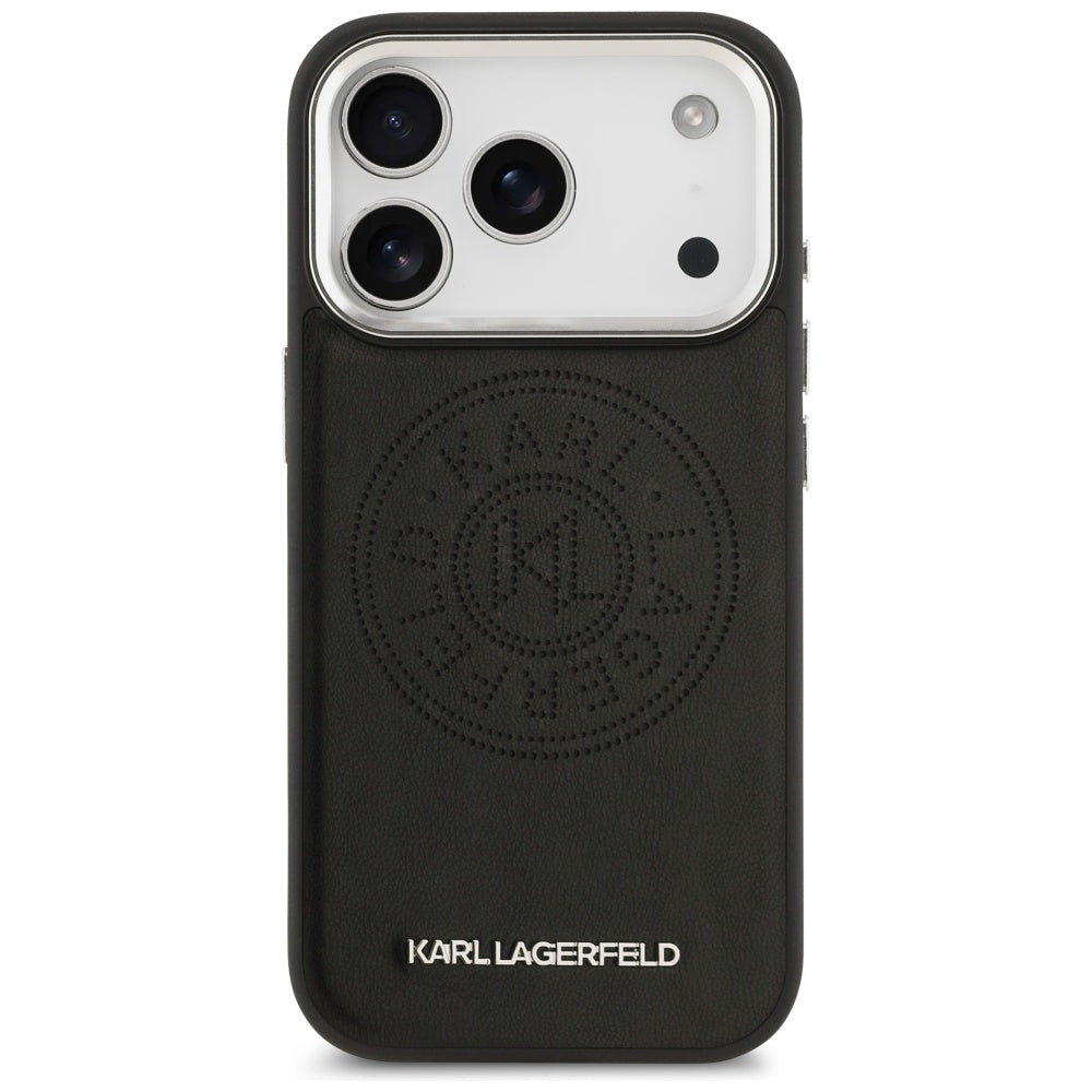 Custodia MagSafe per Apple iPhone 17 Pro, Karl Lagerfeld, Point & Metal Logo, Nera