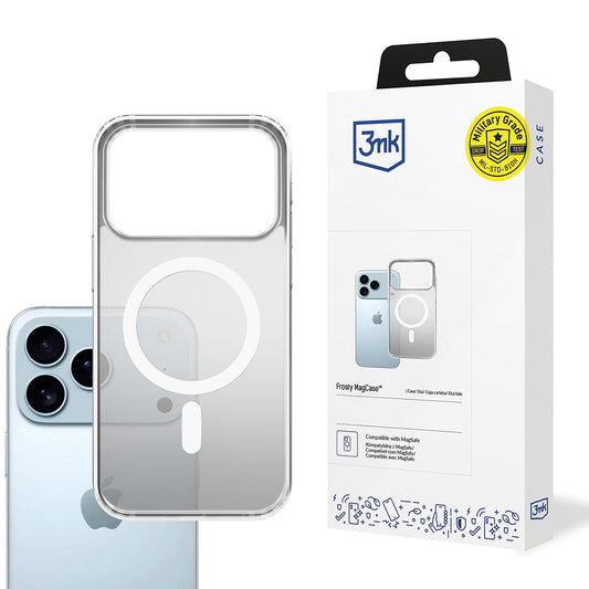 Custodia MagSafe per Apple iPhone 17 Pro Max, 3MK, Frosty MagCase, Bianca