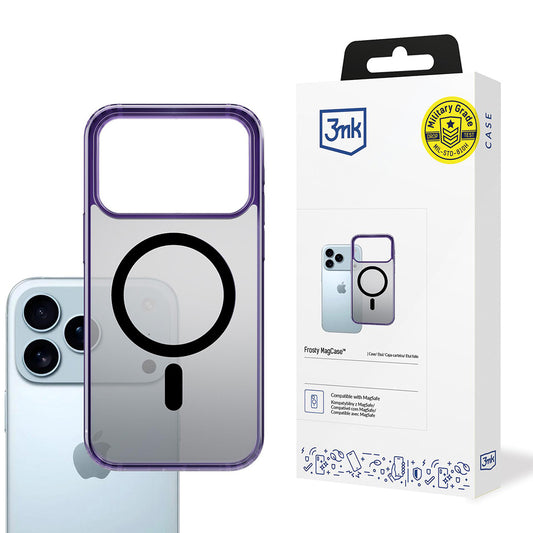 Custodia MagSafe per Apple iPhone 17 Pro Max, 3MK, Frosty MagCase, Viola