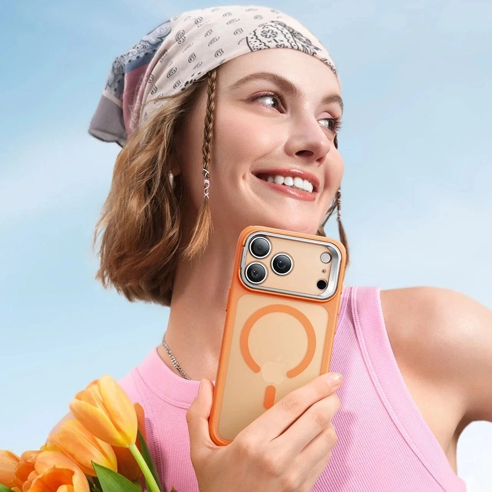 MagSafe Case for Apple iPhone 17 Pro Max, ESR, Classic Hybrid Kickstand, Satin Orange