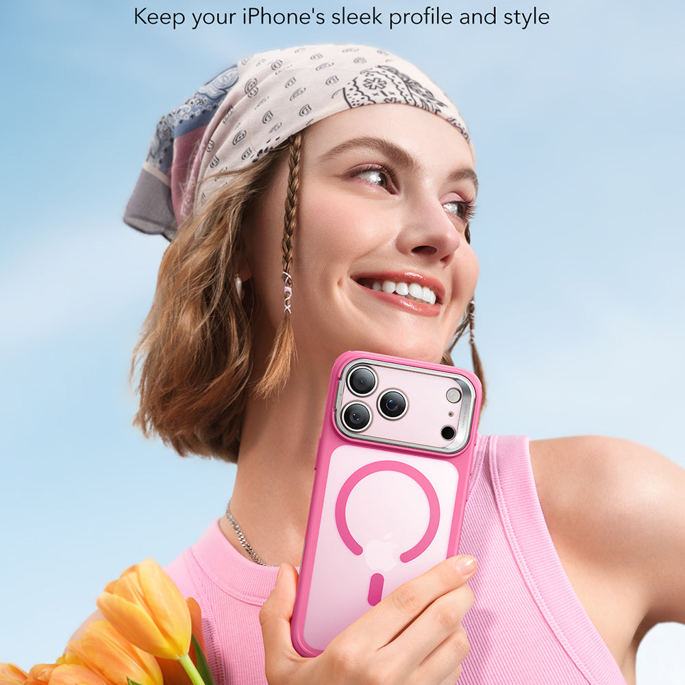 Custodia MagSafe per Apple iPhone 17 Pro Max, ESR, Classic Hybrid Kickstand, Rosa Satinato