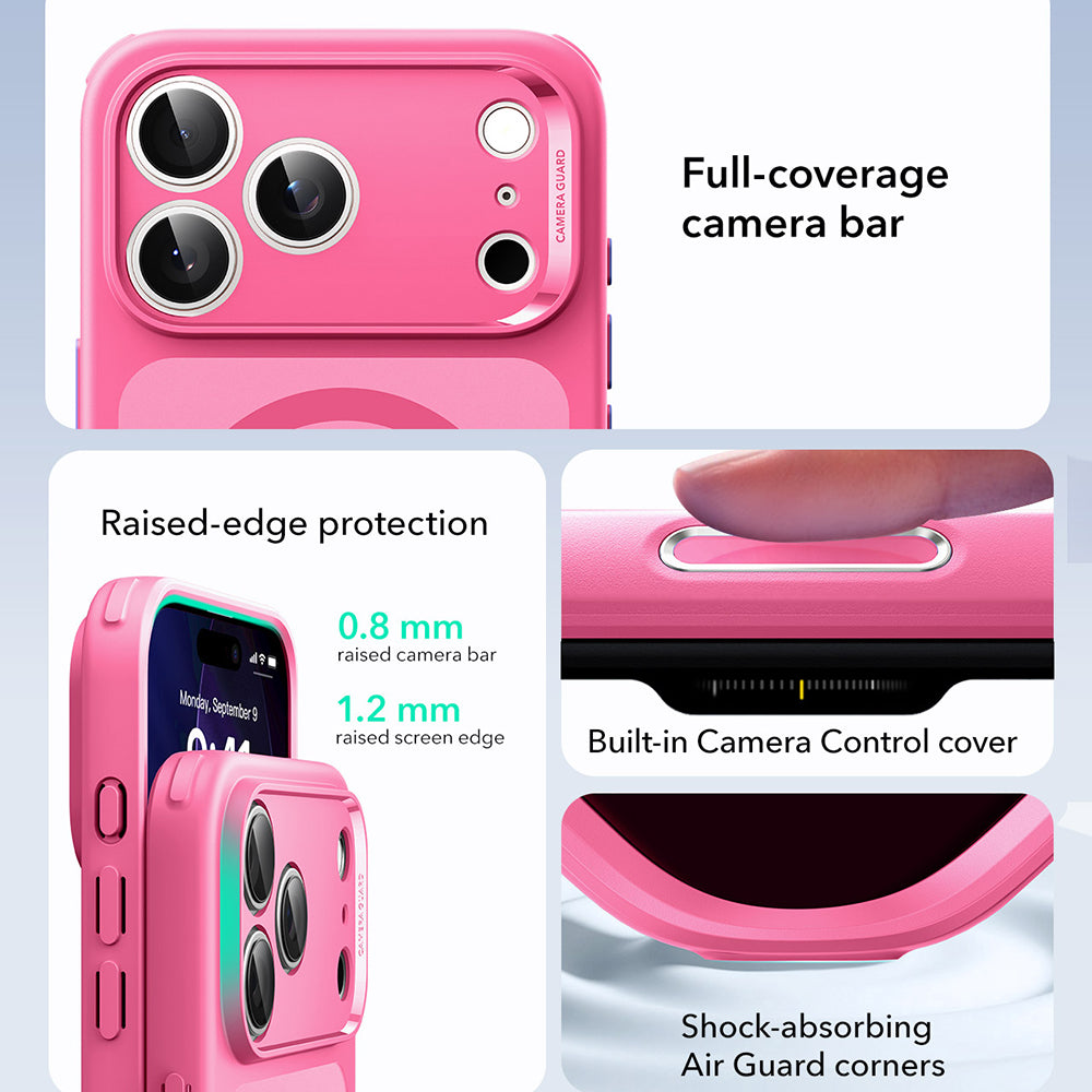 Custodia MagSafe per Apple iPhone 17 Pro Max, ESR, Classic Hybrid, Rosa Satinato