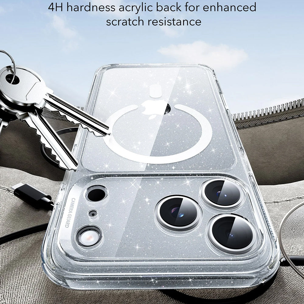 Custodia MagSafe per Apple iPhone 17 Pro Max, ESR, Classic Hybrid Shimmer, Trasparente