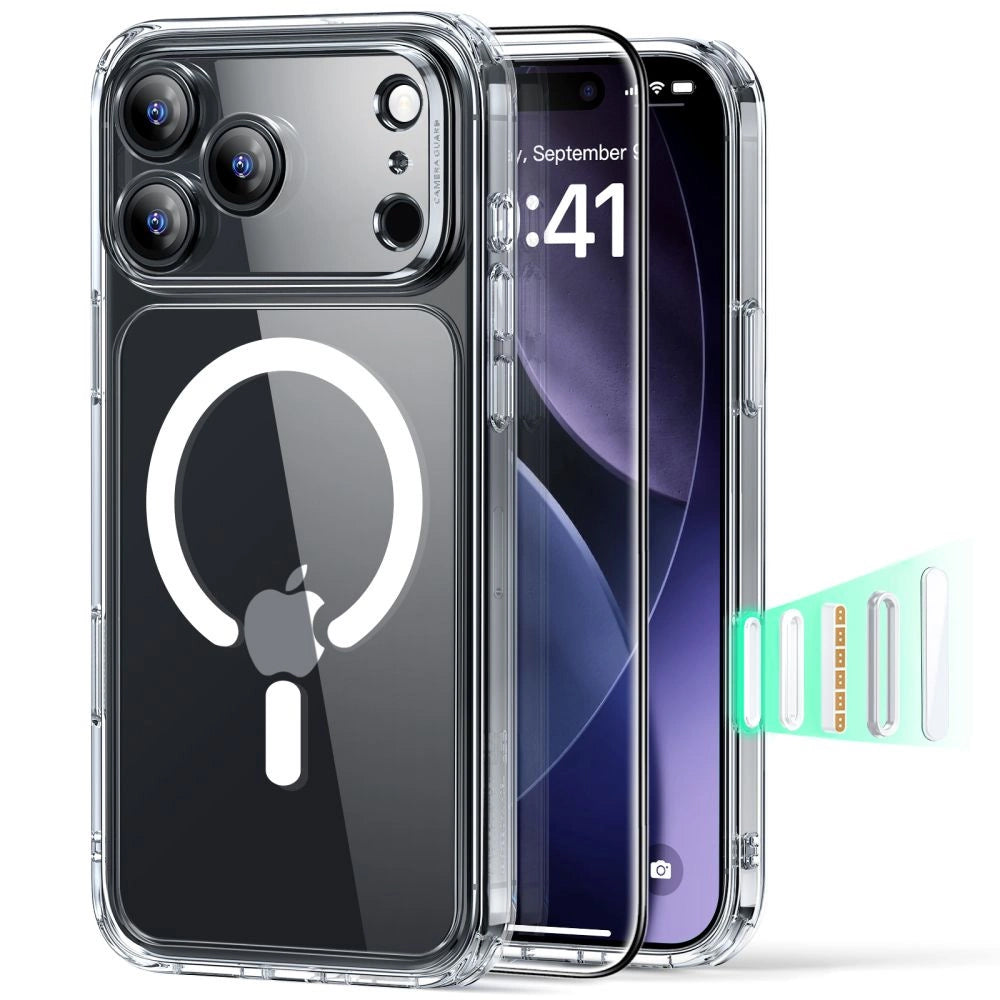 Custodia MagSafe per Apple iPhone 17 Pro Max, ESR, Classic Hybrid con Protezione Schermo, Trasparente