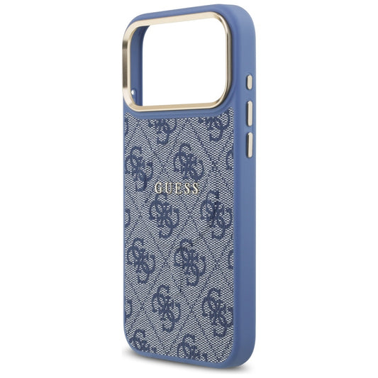 Custodia MagSafe per Apple iPhone 17 Pro Max, Guess, 4G Classic, Blu