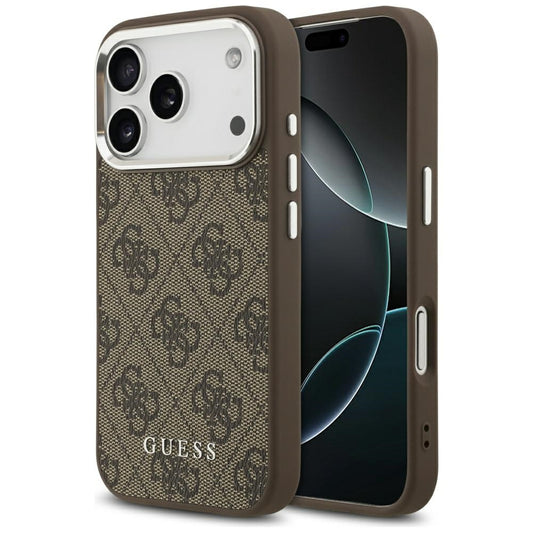 Custodia MagSafe per Apple iPhone 17 Pro Max, Guess, 4G Classic Logo, Marrone