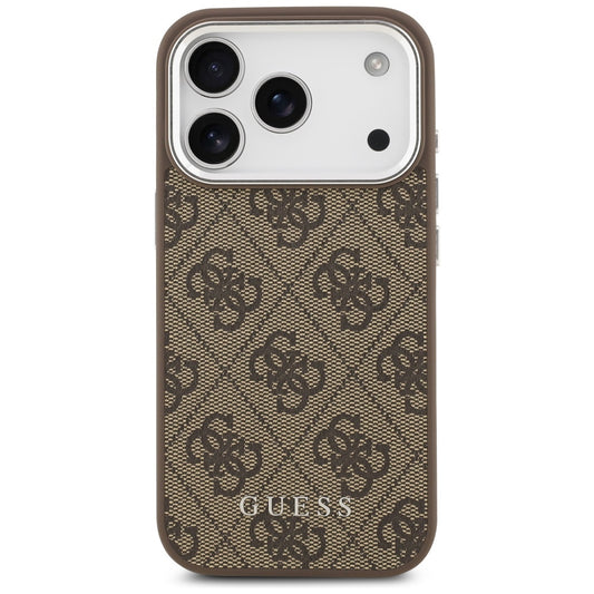 Custodia MagSafe per Apple iPhone 17 Pro Max, Guess, 4G Classic Logo, Marrone