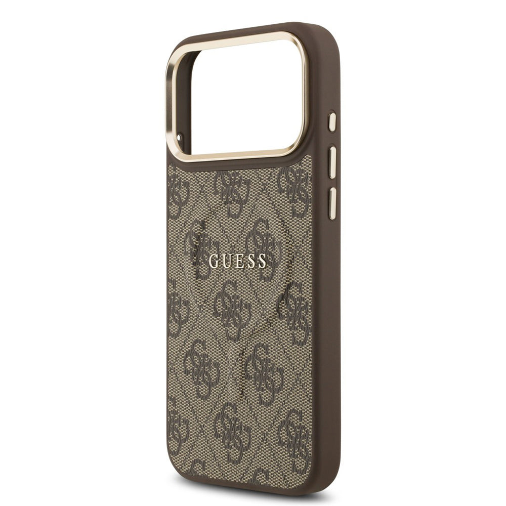 Custodia MagSafe per Apple iPhone 17 Pro Max, Guess, 4G Classic, Marrone