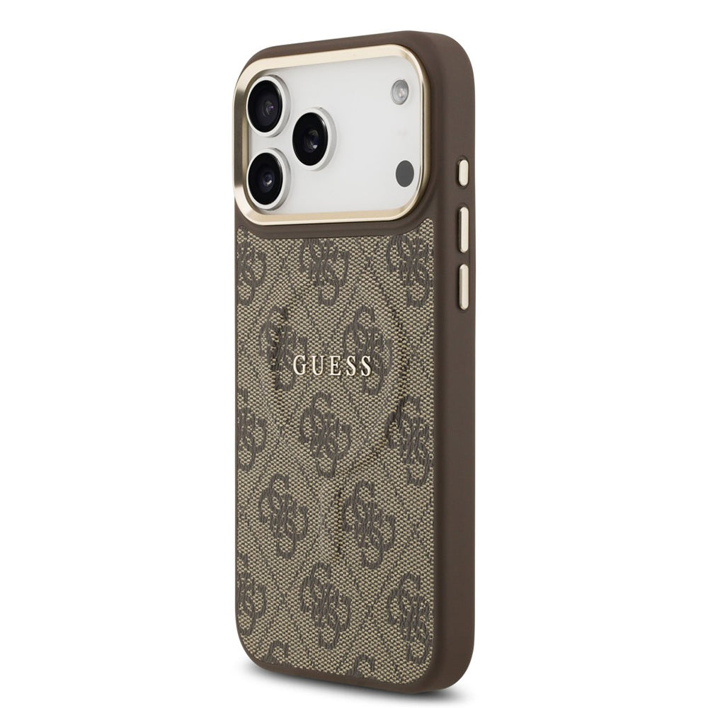 Custodia MagSafe per Apple iPhone 17 Pro Max, Guess, 4G Classic, Marrone
