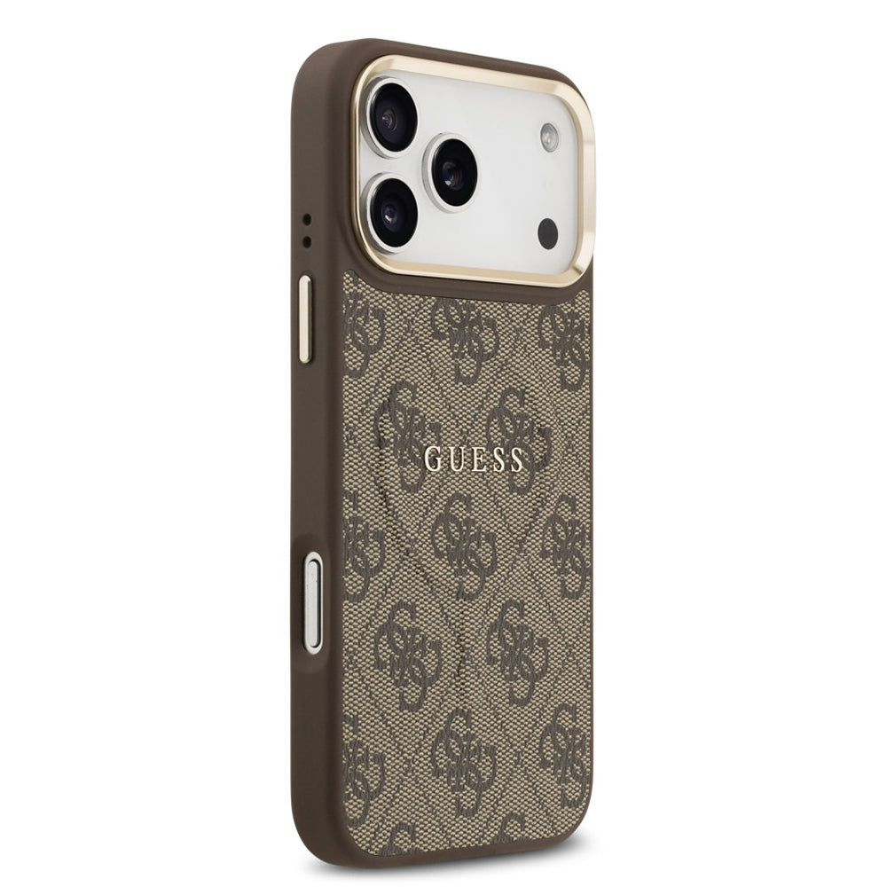 Custodia MagSafe per Apple iPhone 17 Pro Max, Guess, 4G Classic, Marrone