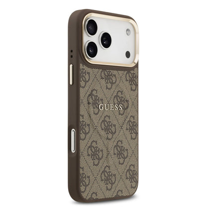 Custodia MagSafe per Apple iPhone 17 Pro Max, Guess, 4G Classic, Marrone