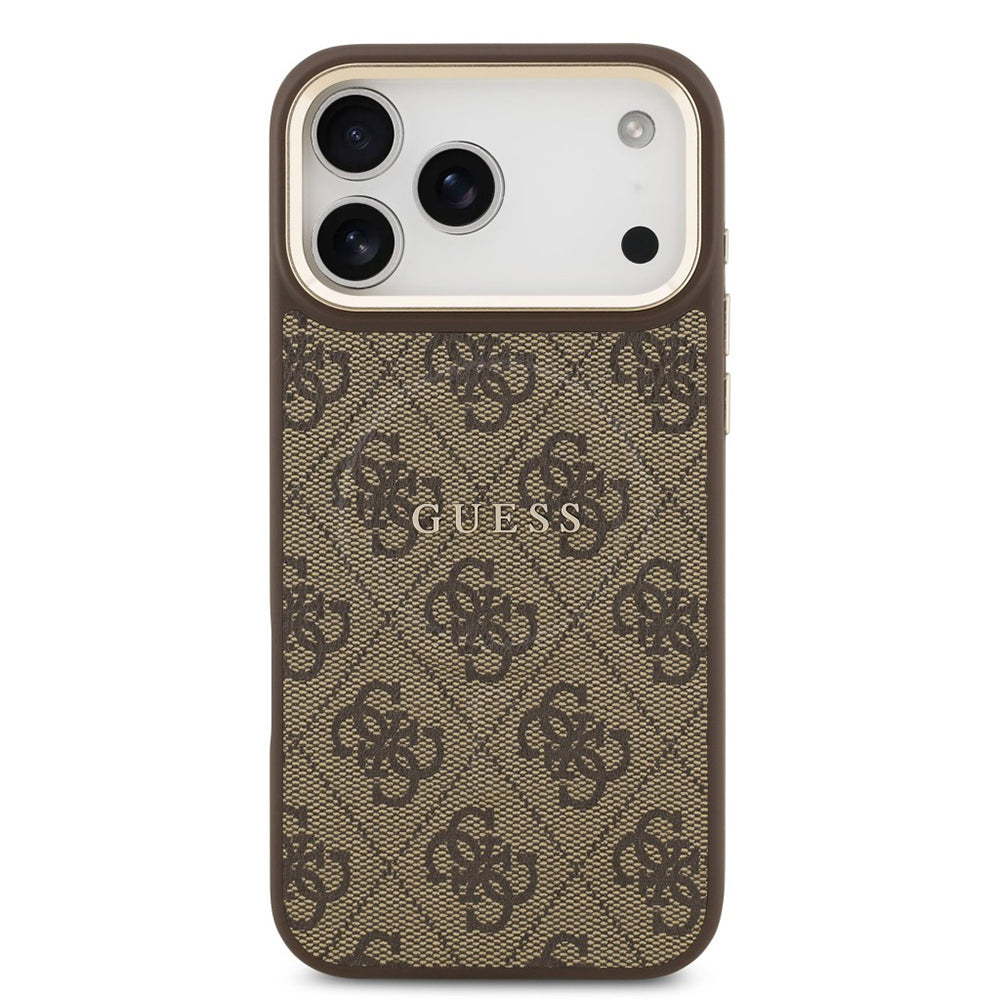 Custodia MagSafe per Apple iPhone 17 Pro Max, Guess, 4G Classic, Marrone