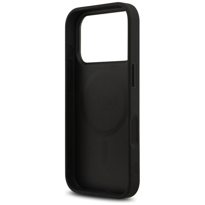 Custodia MagSafe per Apple iPhone 17 Pro Max, Guess, 4G Printed Stripes, Nera