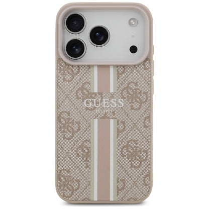 Custodia MagSafe per Apple iPhone 17 Pro Max, Guess, 4G Printed Stripes, Rosa