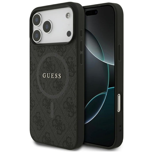 Custodia MagSafe per Apple iPhone 17 Pro Max, Guess, 4G Ring Classic Logo, Nera