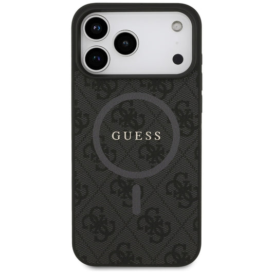 Custodia MagSafe per Apple iPhone 17 Pro Max, Guess, 4G Ring Classic Logo, Nera