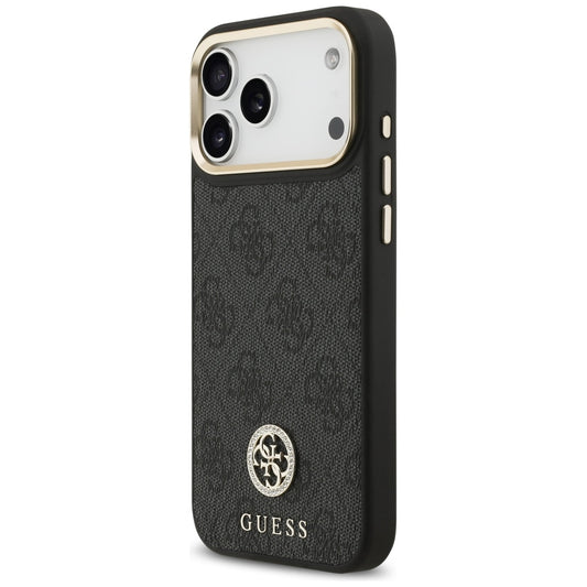 Custodia MagSafe per Apple iPhone 17 Pro Max, Guess, 4G Strass Logo, Nera
