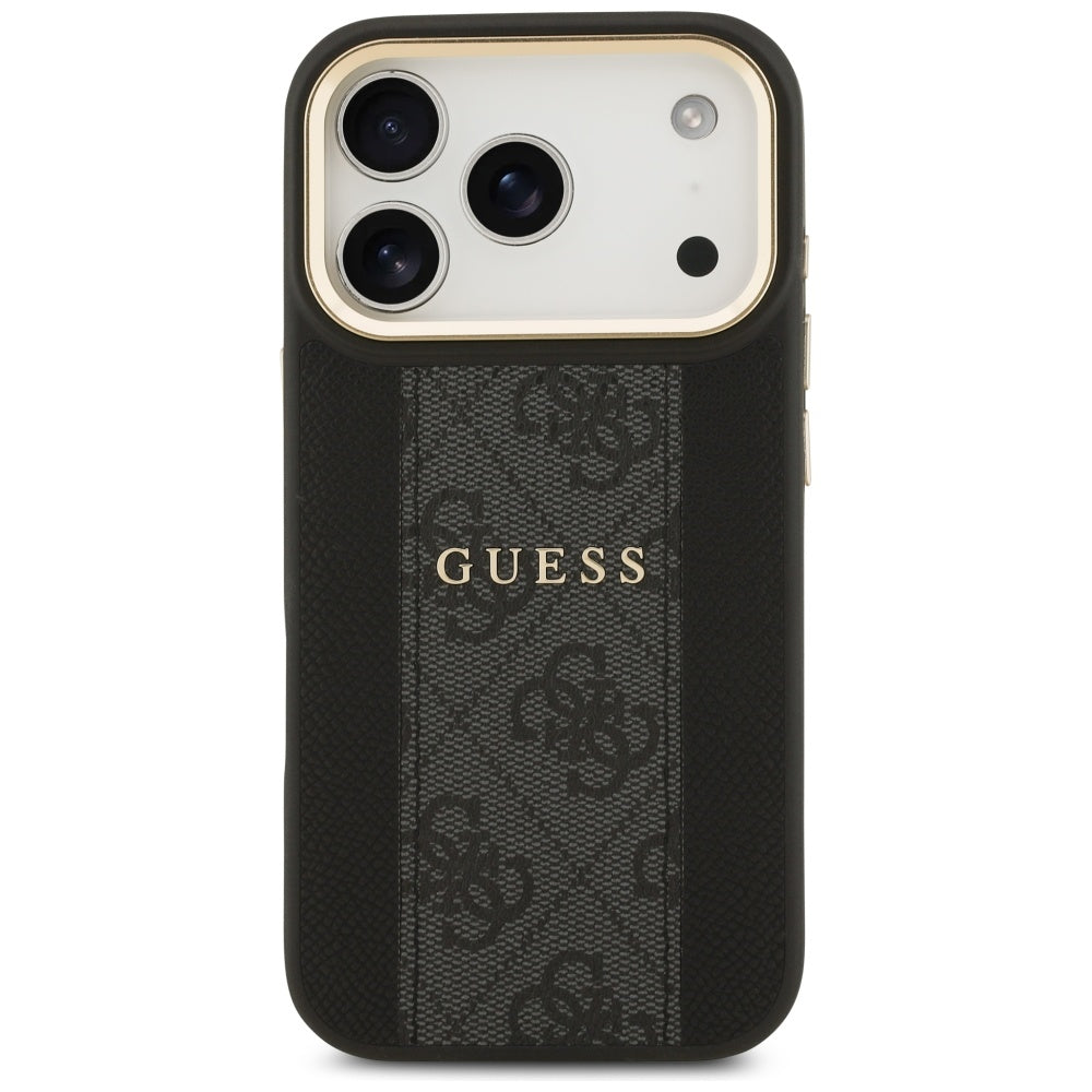 Custodia MagSafe per Apple iPhone 17 Pro Max, Guess, 4G Stripe, Nera