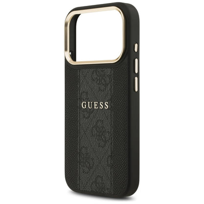 Custodia MagSafe per Apple iPhone 17 Pro Max, Guess, 4G Stripe, Nera